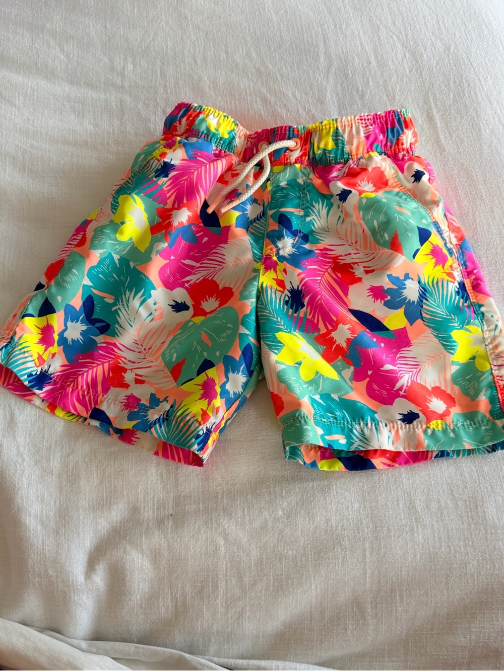 Cat & Jack Orange and Pink Tropical swim trunks